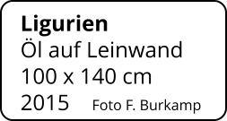 Ligurien   Öl auf Leinwand 100 x 140 cm    2015    Foto F. Burkamp